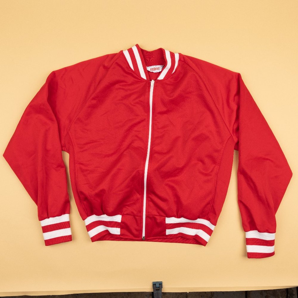 Vintage Bike Track Jacket Red White Small
